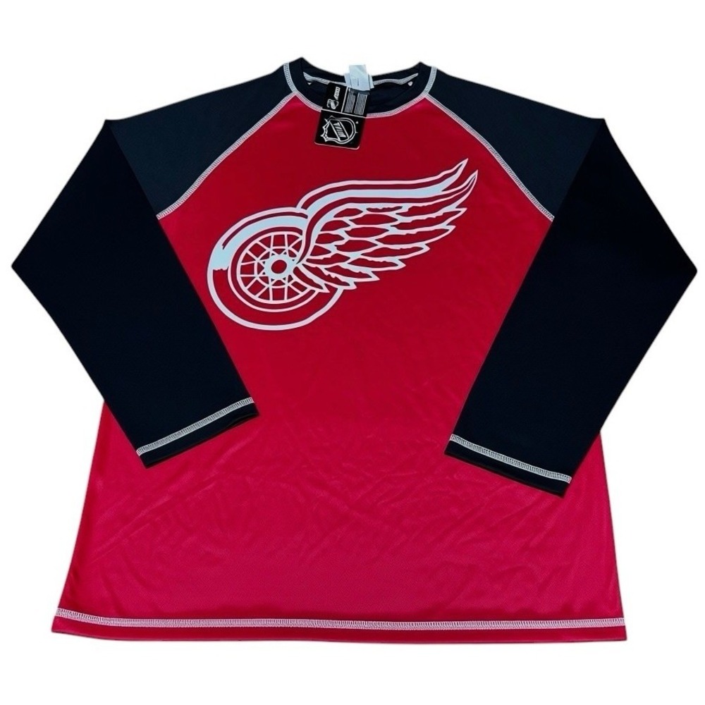 NWT Detroit Red Wings NHL Long Sleeve‎ Hockey Jersey Shirt Large